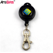 Promotional retractable plastic badge holder with metal dog hook